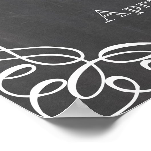 poster van karton, poster van zwartbordbruiloft (Hoek)