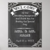 poster van karton, poster van zwartbordbruiloft (Voorkant)