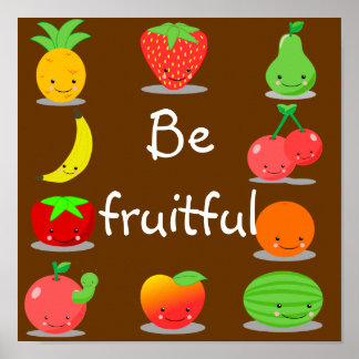 Poster van Kawaii Fruit