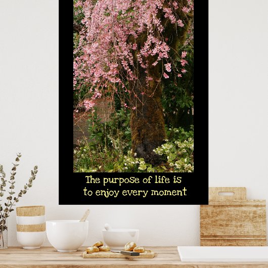 Poster van kerriebloesems (Keuken)