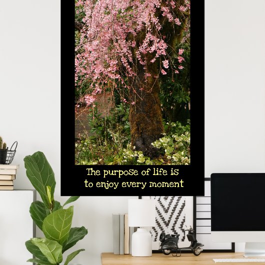 Poster van kerriebloesems (Thuiskantoor)