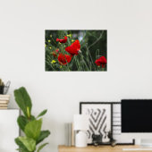 Poster van klaprozen in de natuur (Thuiskantoor)