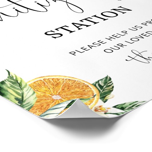 Poster van kleine kutie Sanitizing Station (Hoek)