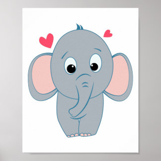 Poster van kleine olifanten