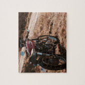 Poster van kleine rode café racer  legpuzzel (Verticaal)