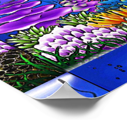 Poster van kleurrijk zeepaard (Hoek)