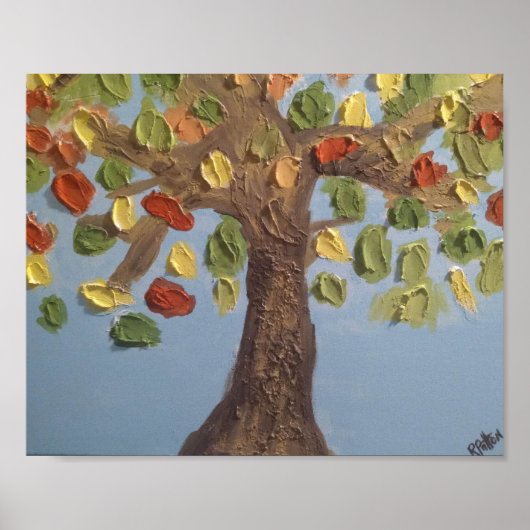 Poster van kleurrijke bomen (Voorkant)