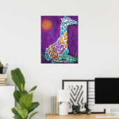 Poster van kleurrijke Giraffe (Thuiskantoor)