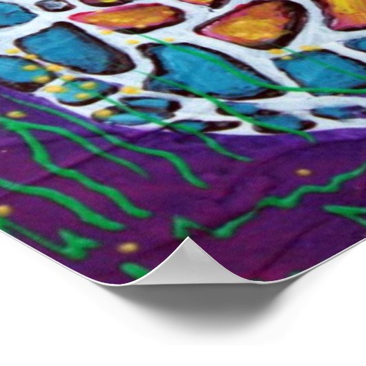 Poster van kleurrijke Giraffe (Hoek)