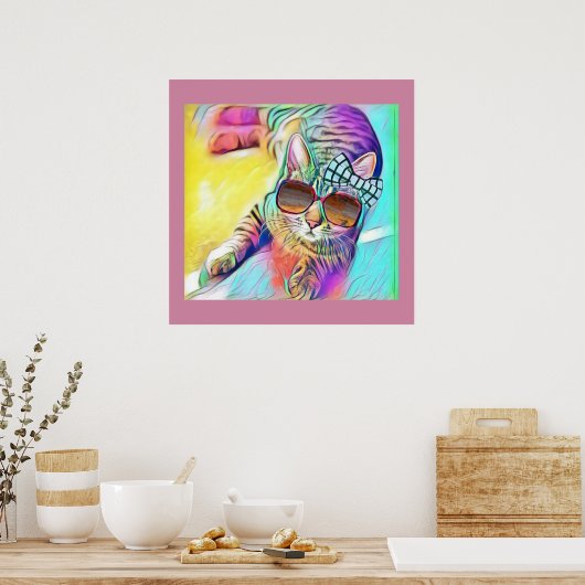 Poster van kleurrijke katten (Keuken)