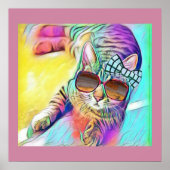 Poster van kleurrijke katten (Voorkant)