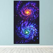 Poster van kleurrijke sterrenstelsels canvas afdruk (Insitu (Houten vloer))
