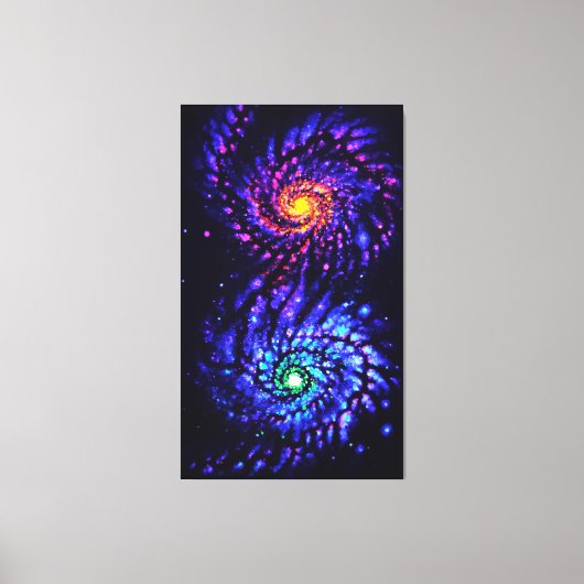 Poster van kleurrijke sterrenstelsels canvas afdruk (Voorkant)
