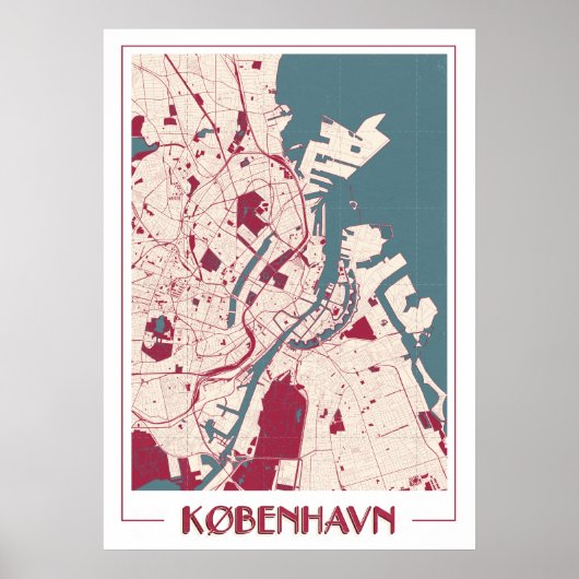 Poster van Kopenhagen BIG Klassieke kaart RB (Voorkant)