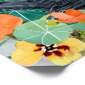 Poster van kraai en nasturtium (Hoek)