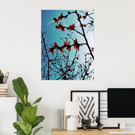 Poster van lente-bloesems (Thuiskantoor)