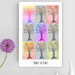 Poster van levensloop<br><div class="desc">Dit unieke poster is voorzien van een Tree of Life Pattern in heldere kleuren. Het oorspronkelijke ontwerp werd gemaakt in mozaïek met kleine stukjes gekleurd glas. U kunt het aanpassen door de woorden te wijzigen als u dat wenst. Origineel mozaïekontwerp © Michele Davies.</div>