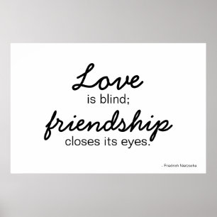 Poster van liefde en vriendschap