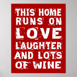 Poster van liefde en wijn