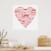 Poster van liefdeswoordcollage (Keuken)