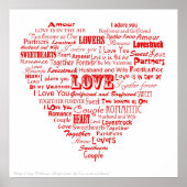 Poster van liefdeswoordcollage (Voorkant)