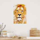 Poster van Lion Head Grunge (Keuken)