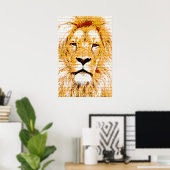 Poster van Lion Head Grunge (Thuiskantoor)