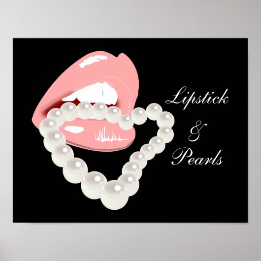 Poster van lippenstift en parels (Voorkant)