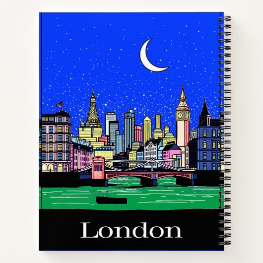 Poster van Londen door Night Journal Notitieboek (Achterkant)