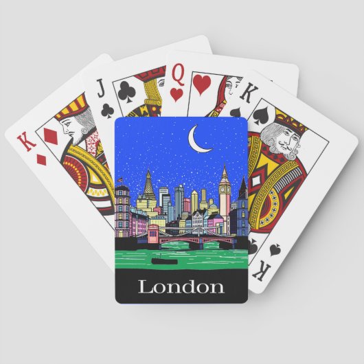 Poster van Londen onder de nachtelijke hemel Pokerkaarten (Achterkant)