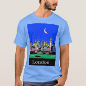 Poster van Londen onder de nachtelijke hemel T-shirt (Voorkant)