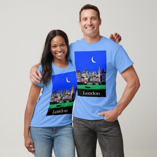 Poster van Londen onder de nachtelijke hemel T-shirt (Unisex)