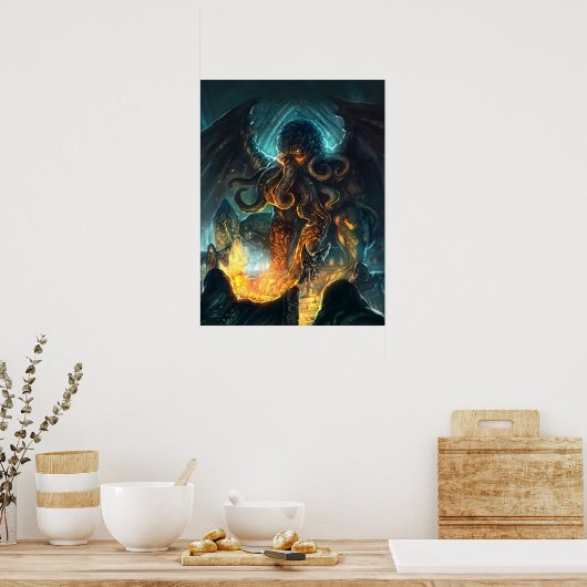 Poster van Lovecraft Cthulhu (Keuken)