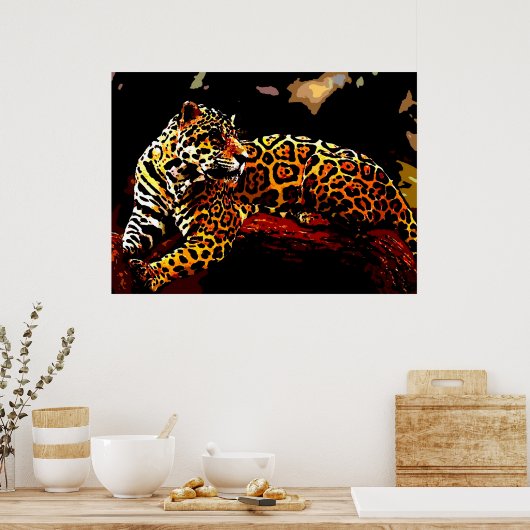 Poster van luipaard afdrukken - Prints van Posters (Keuken)