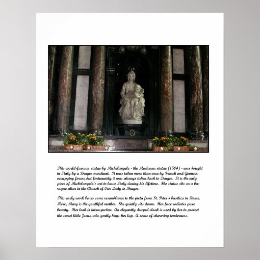 Poster van Madonna en Kind van Michelangelo (Voorkant)