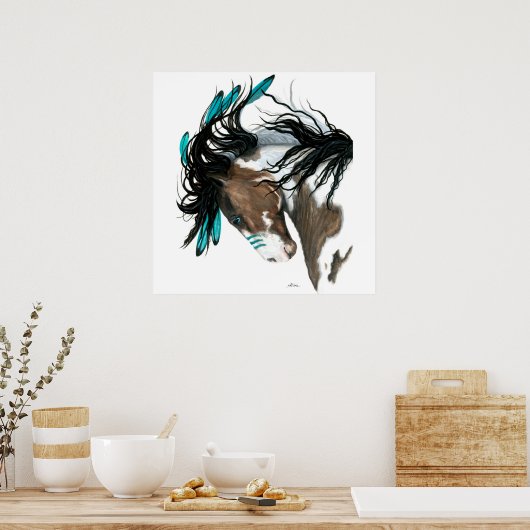 Poster van Mallestic Pinto Paint Horse door Bihrle (Keuken)
