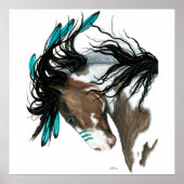 Poster van Mallestic Pinto Paint Horse door Bihrle (Voorkant)