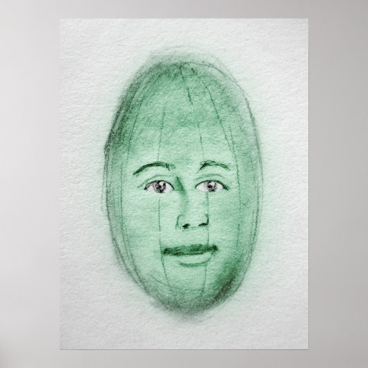 Poster van Man van watermeloenen - Kunstafdrukken (Voorkant)