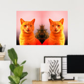 Poster van merlin en geltwin katten (Thuiskantoor)