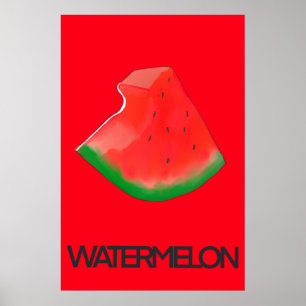 Poster van met de hand geslepen watermeloenen