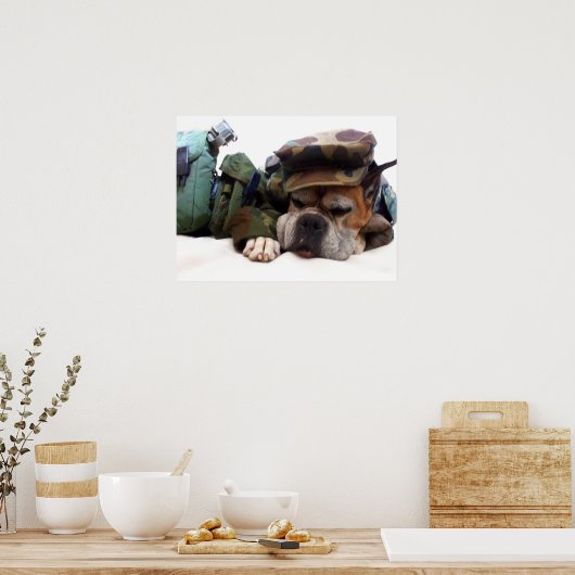 Poster van militaire boxershonden (Keuken)