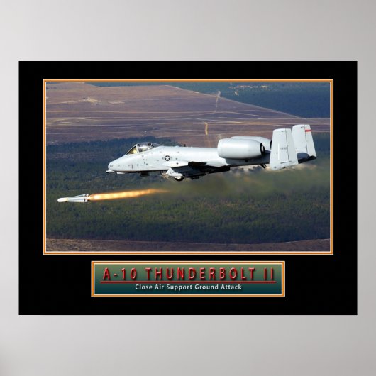 Poster van militaire Vliegtuigen "A-10 Thunderbolt (Voorkant)