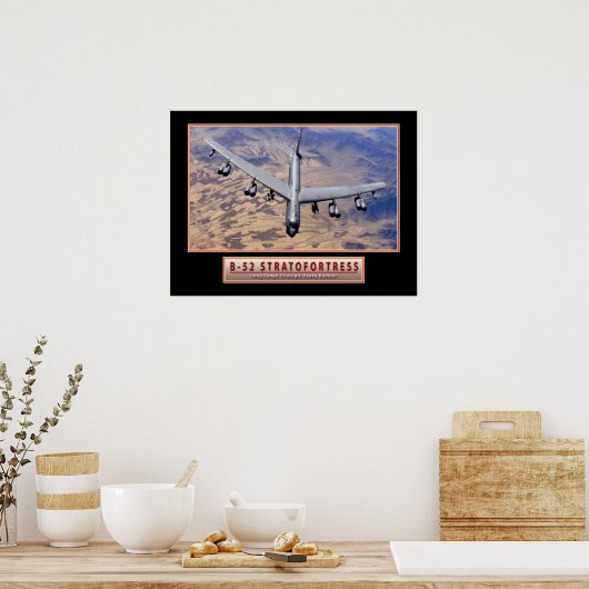 Poster van militaire Vliegtuigen "B-52 Stratofort" (Keuken)