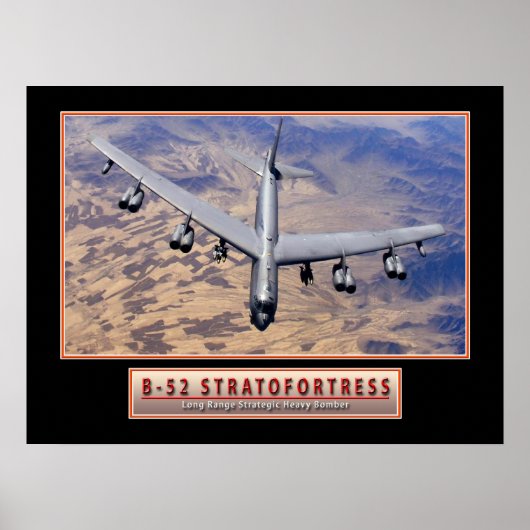 Poster van militaire Vliegtuigen "B-52 Stratofort" (Voorkant)