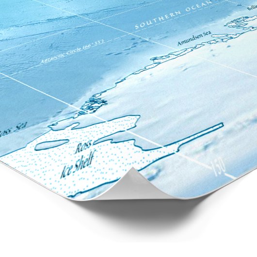 Poster van millberprojectie van de fysische Wereld (Hoek)