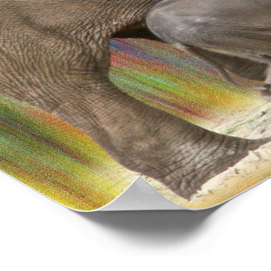 Poster van moeder en baby olifant (Hoek)