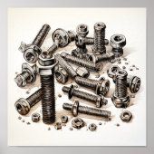 Poster van moeren en bouten (Voorkant)