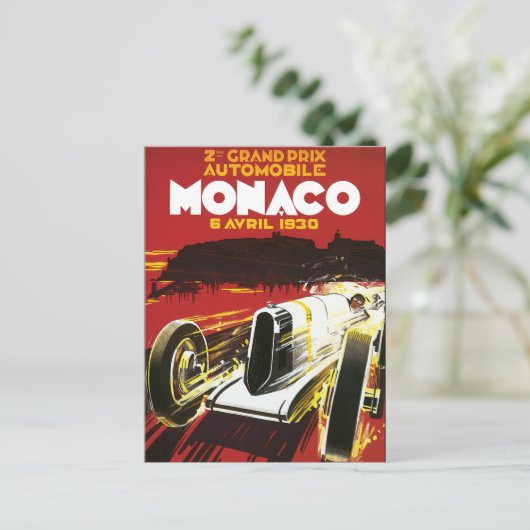  Poster van Monaco Car Road Race Briefkaart (Staand voorkant)