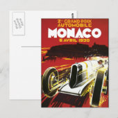  Poster van Monaco Car Road Race Briefkaart (Voorkant / Achterkant)