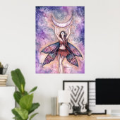 Poster van Moon Fairy Art glimlachen door Molly Ha (Thuiskantoor)